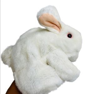 Folkmanis White Bunny Rabbit Hand Puppet 7"